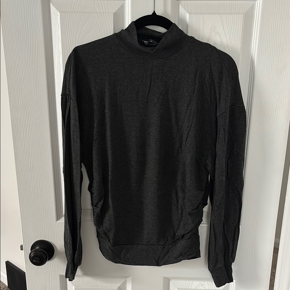 Grey Express Mock Neck Sweater
